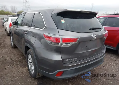 2014 Toyota Highlander Le z USA, uszkodzony, nr VIN 5TDZARFH8ES008504
